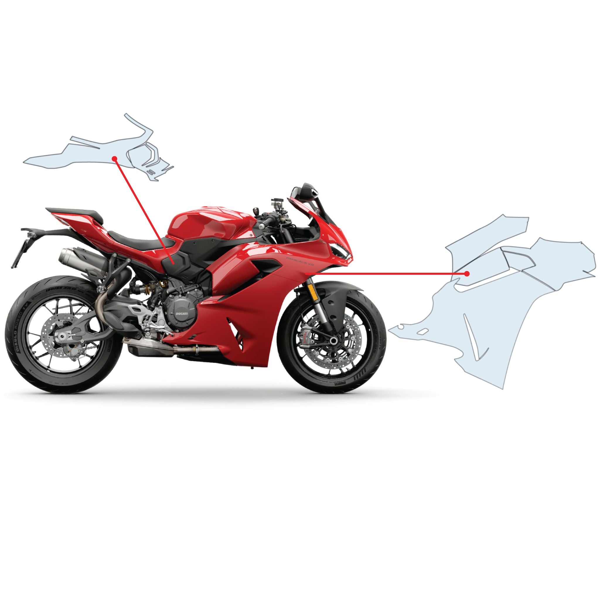 Ducati Panigale V2 2025 PPF-Schutzfolien-Kit